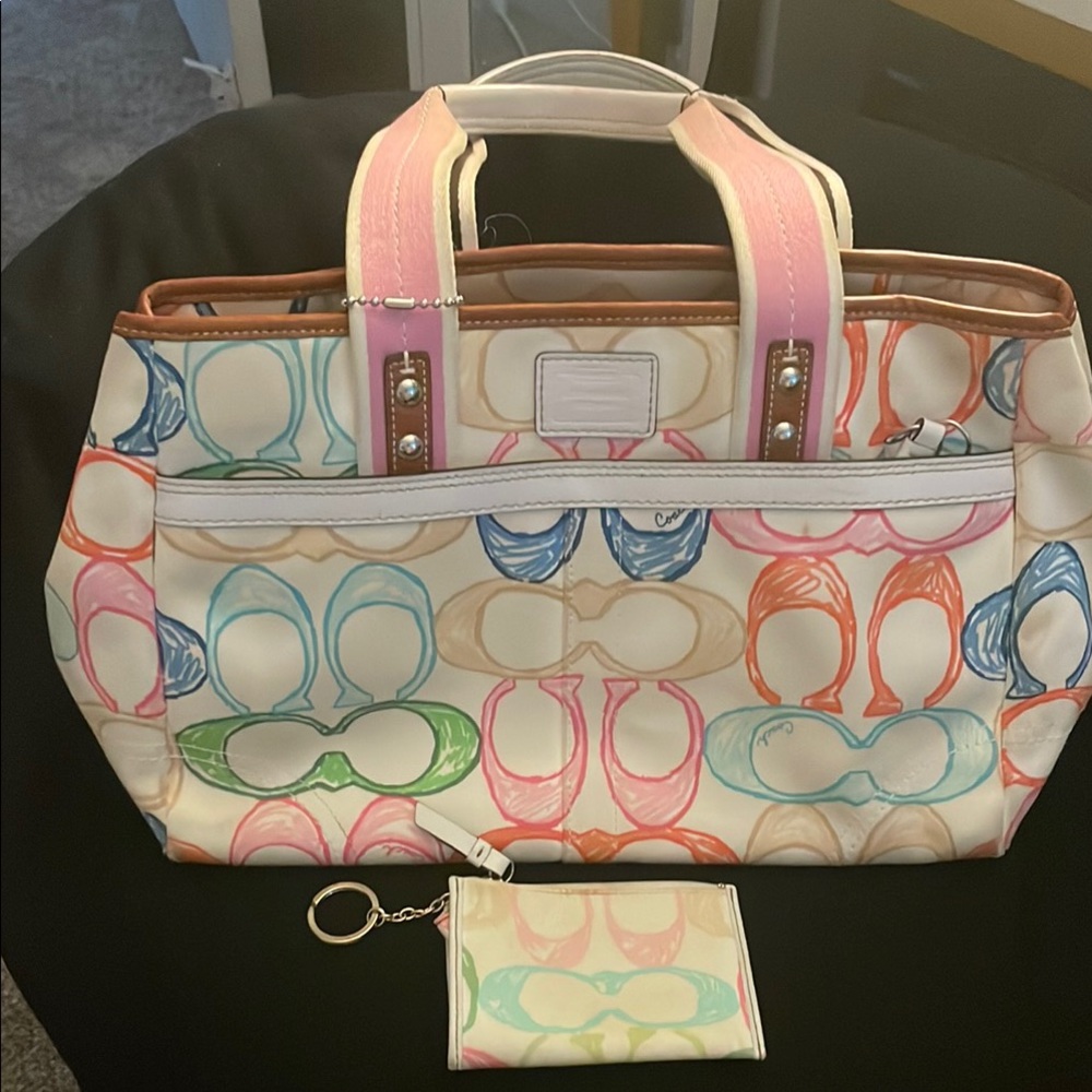Coach Colorful  C Patterned Women's Tote Bag